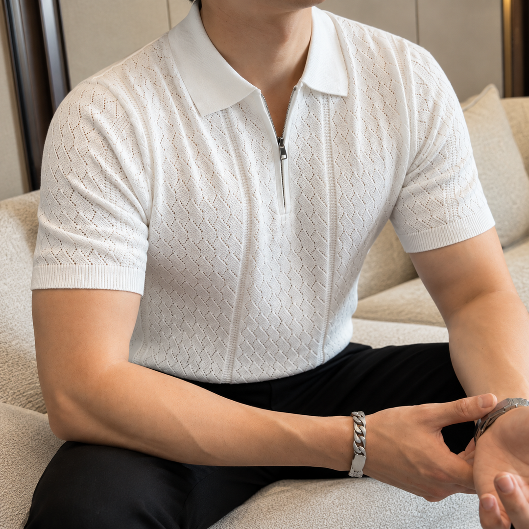 Milán™ | Polo tejido color crema