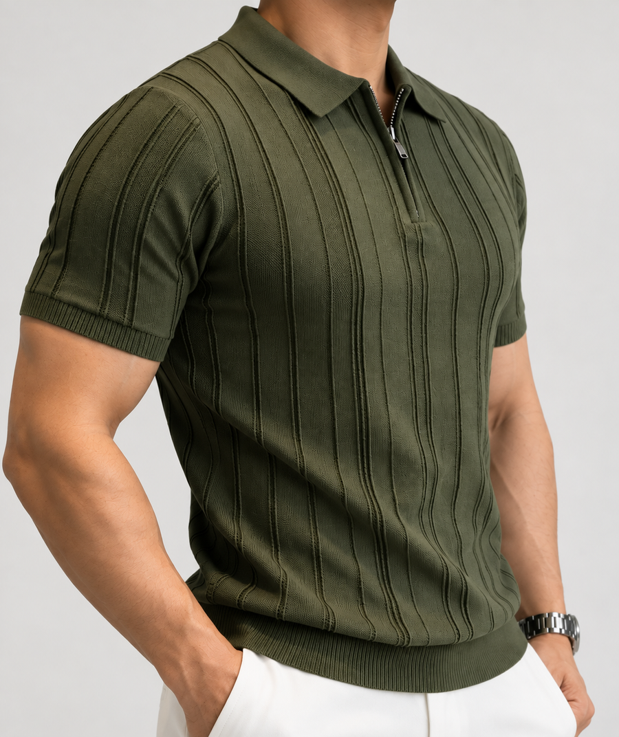 Dublín™ | Polo tejido color oliva resalta figura