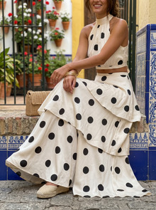 Lucía™ | Conjunto de Top y Falda Larga de Lunares