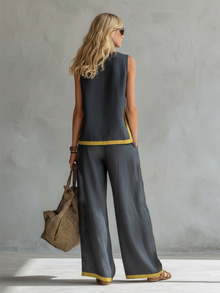 Leila™ | Set Elegante de Algodón y Lino Premium