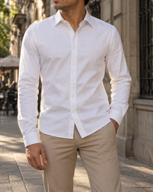 Camisa blanca de manga larga VETTORI, vista frontal