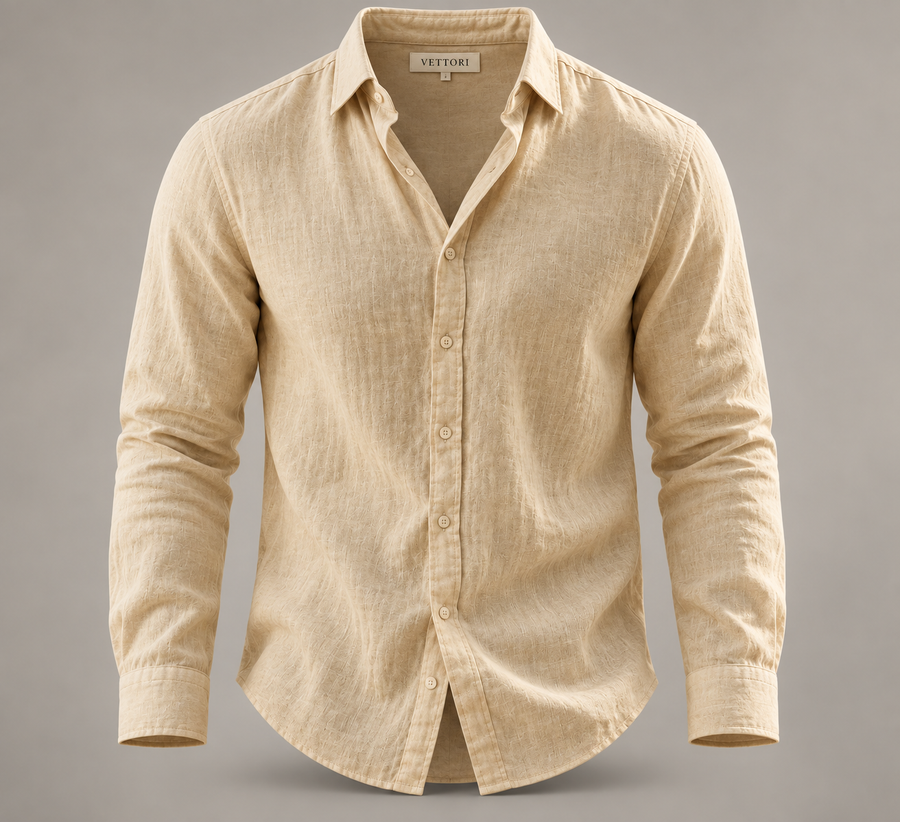 Barcelona™ | Camisa lino color crema