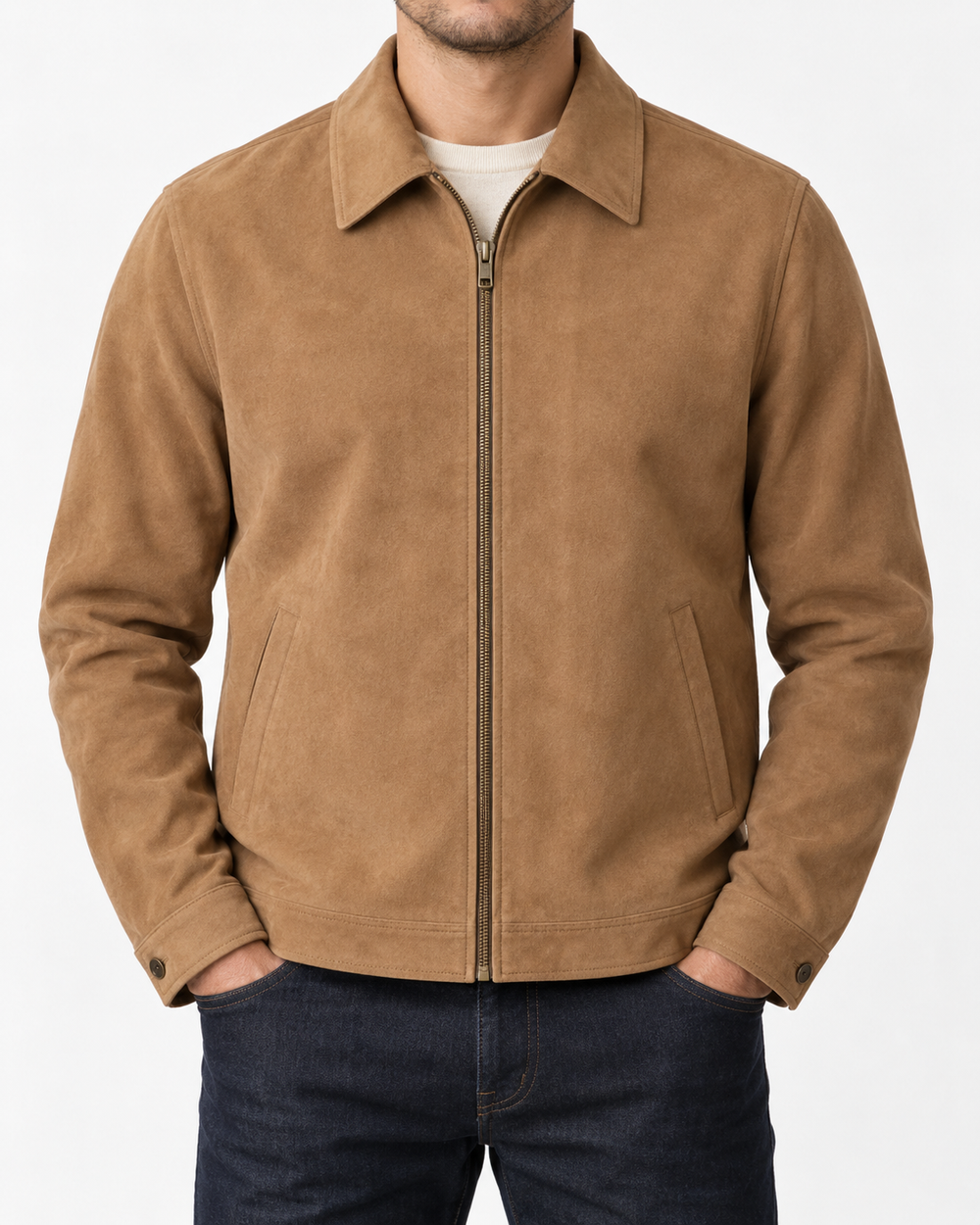 Chaqueta camel, vista frontal