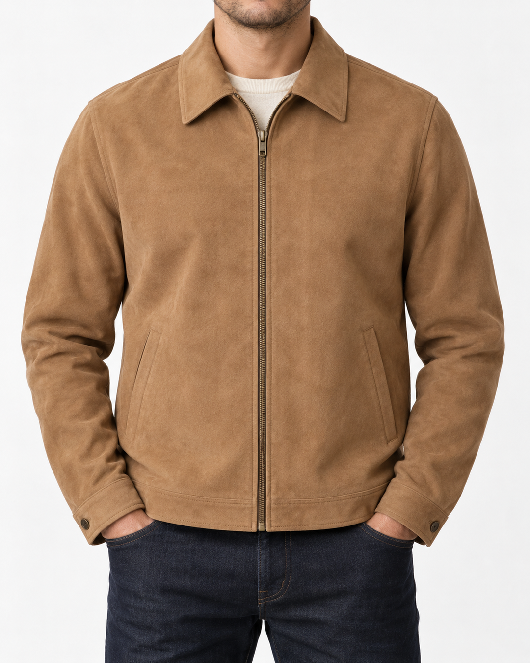 Chaqueta camel, vista frontal