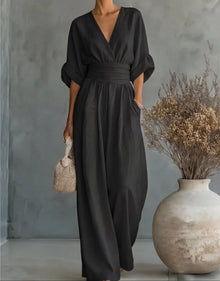 Daniela™ | Mono Elegante de Escote en V y Pierna Ancha