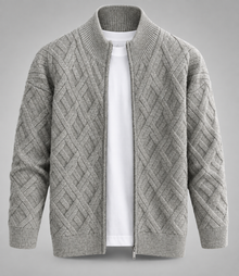 Estocolmo™ | Cardigan gris con cierre