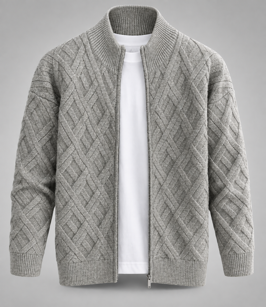Estocolmo™ | Cardigan gris con cierre