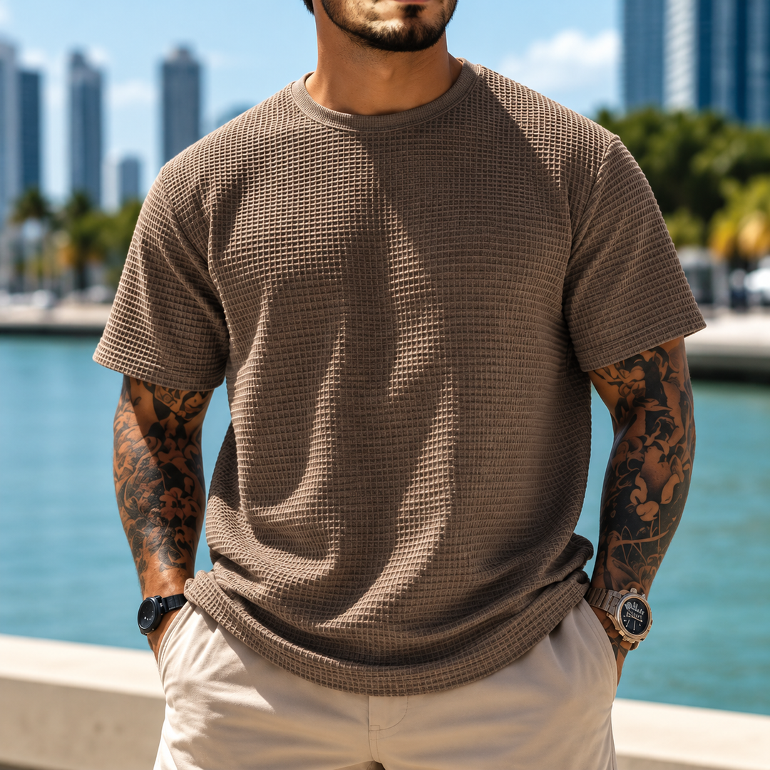 Austin™ | Polera waffle café taupe