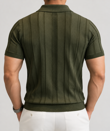 Dublín™ | Polo tejido color oliva resalta figura