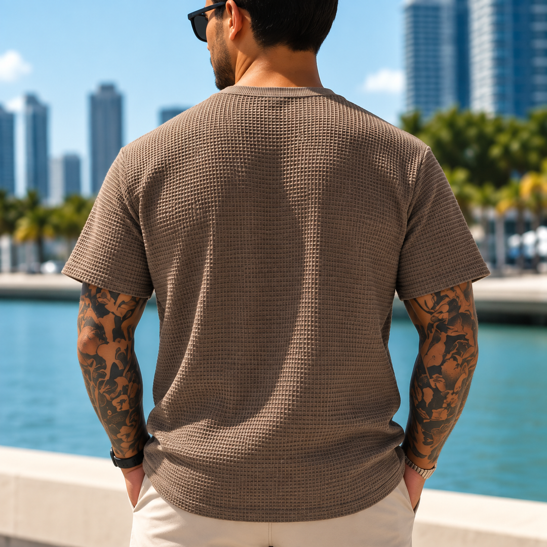 Austin™ | Polera waffle café taupe