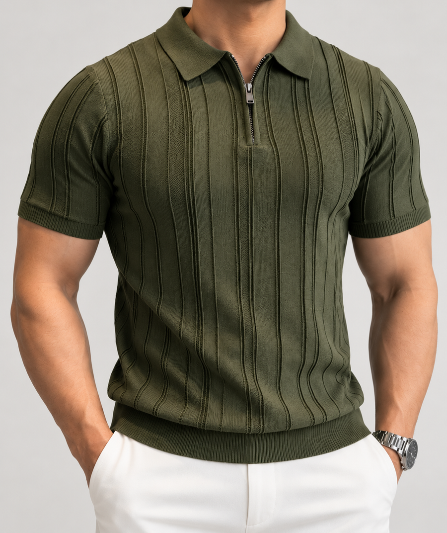 Dublín™ | Polo tejido color oliva resalta figura