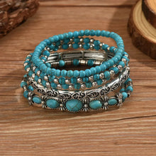 Set de Pulseras Boho con Perlas Turquesa
