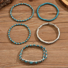 Set de Pulseras Boho con Perlas Turquesa