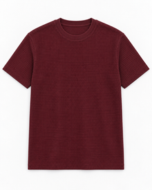 Polera waffle burdeo, producto